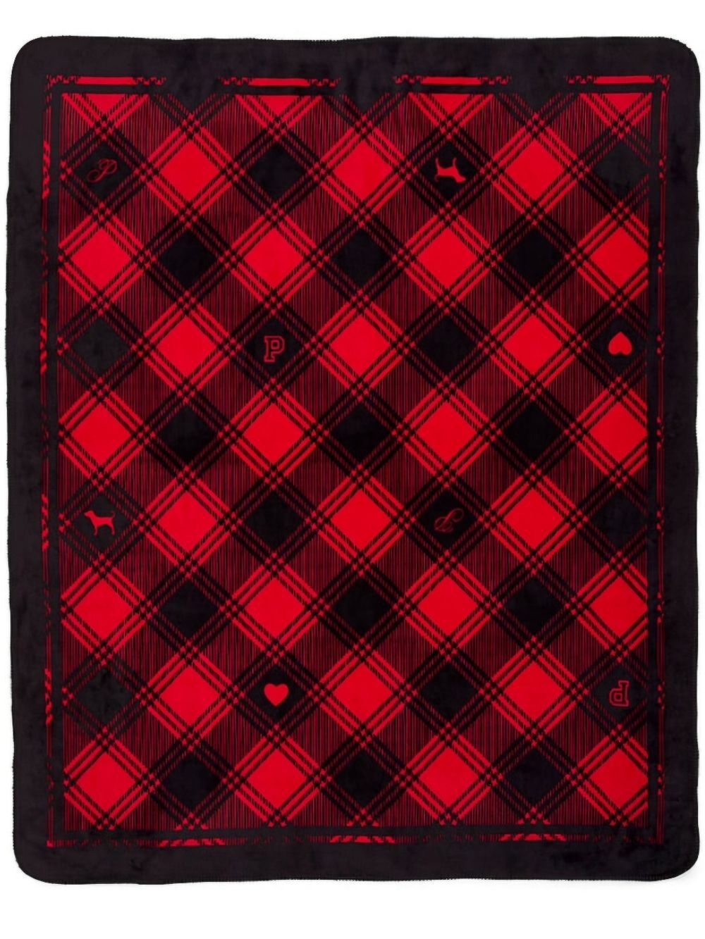 Victoria's Secret PINK Cozy Blanket 50x60 HOLIDAY PLAID MINI DOG THROW BLANKET